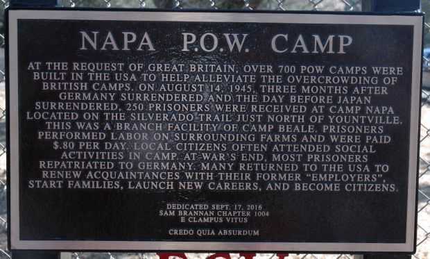 NAPA P.O.W. CAMP MEMORIAL PLAQUE
