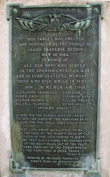 GRAND TRAVERSE REGION SPANISH-AMERICAN WAR MEMORIAL