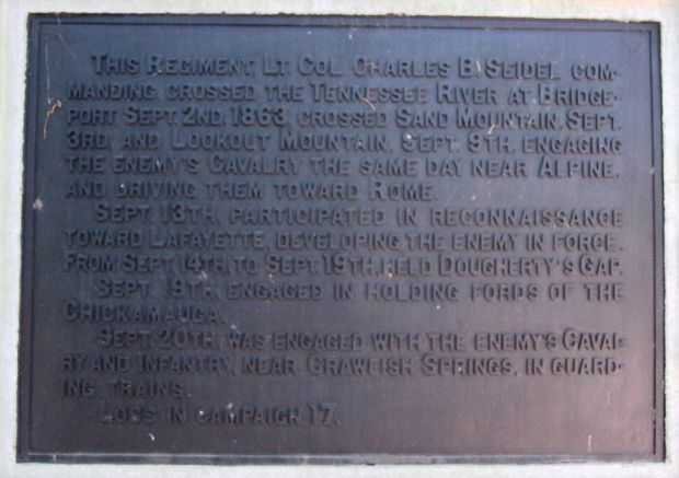 3RD OHIO CAVALRY WAR MEMORIAL PLAQUE