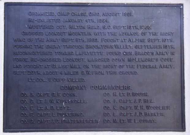 1ST OHIO CAVALRY WAR MEMORIAL PLAQUE