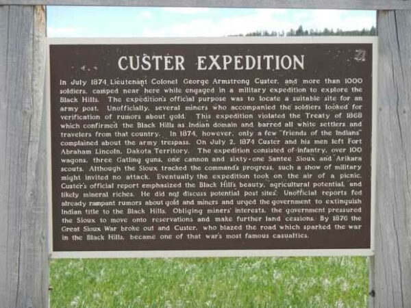 CUSTER EXPEDITION MEMORIAL PLAQUE