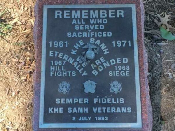KHE SANH VETERANS WAR MEMORIAL TREE PLAQUE