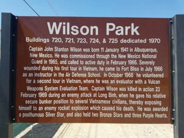 WILSON PARK WAR MEMORIAL MARKER