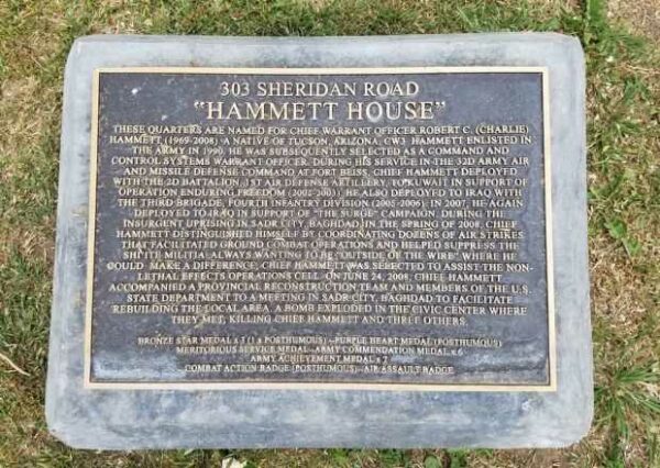 “HAMMETT HOUSE” WAR MEMORIAL PLAQUE