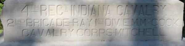 INDIANA’S FOURTH REGIMENT CAVALRY WAR MEMORIAL DEDICATION STONE