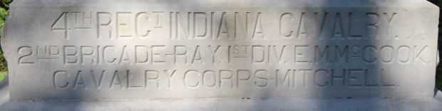INDIANA’S FOURTH REGIMENT CAVALRY WAR MEMORIAL DEDICATION STONE