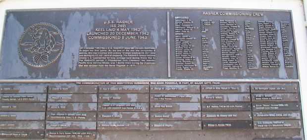 U.S.S. RASHER (SS269) WAR MEMORIAL