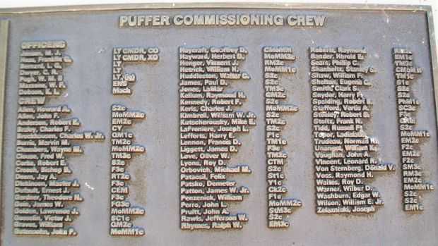 U.S.S. PUFFER (SS268) WAR MEMORIAL CREW PLAQUE
