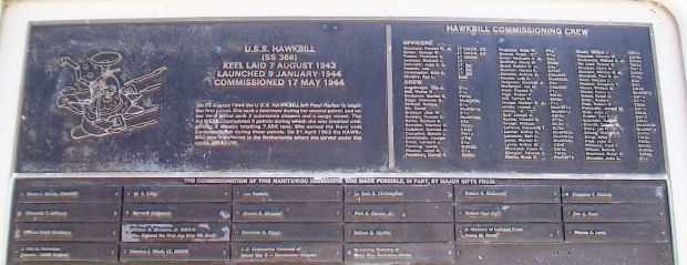 U.S.S. HAWKBILL (SS366) WAR MEMORIAL