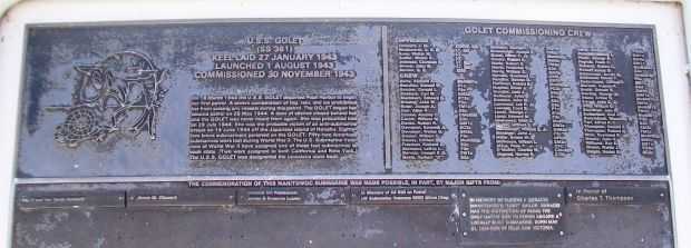 U.S.S. GOLET (SS361) WAR MEMORIAL