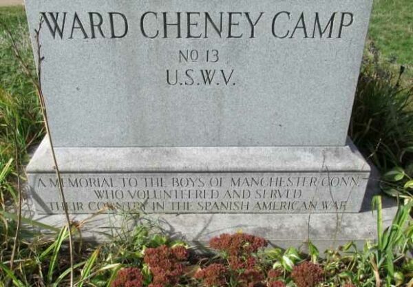 MANCHESTER CONN SPANISH-AMERICAN WAR MEMORIAL DEDICATION STONE
