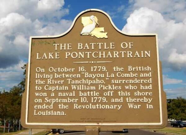 THE BATTLE OF LAKE PONTCHARTRAIN WAR MEMORIAL MARKER
