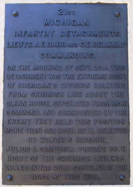 21ST MICHIGAN INFANTRY DETACHMENTS WAR MEMORIAL PLAQUE