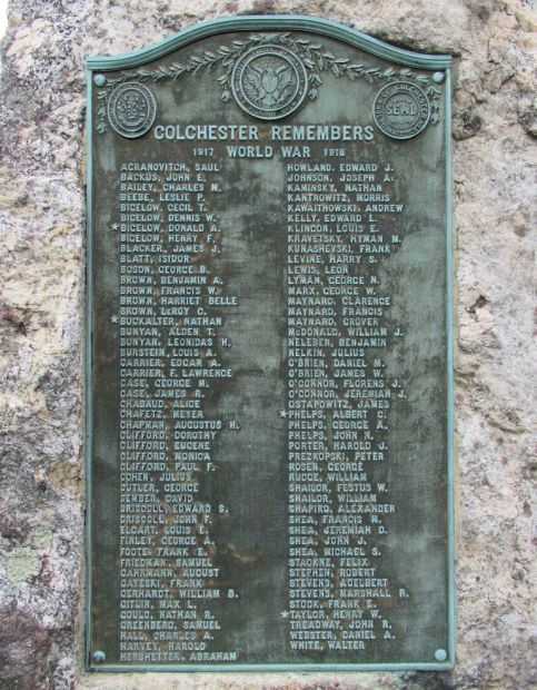 COLCHESTER WORLD WAR MEMORIAL PLAQUE