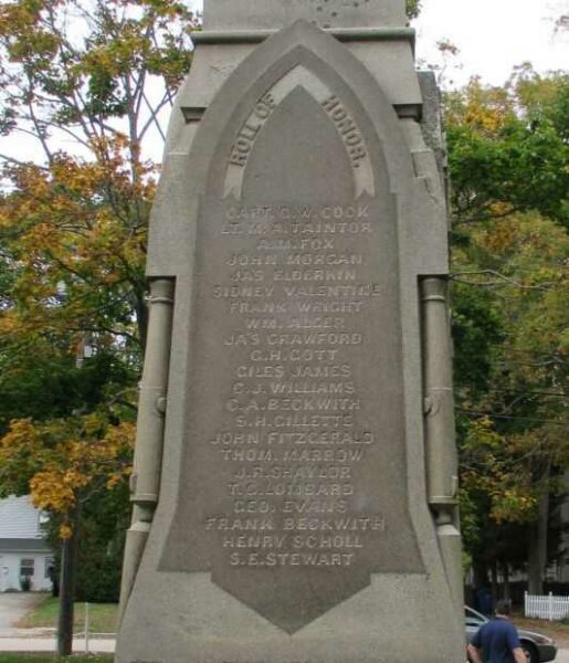 COLCHESTER CIVIL WAR MEMORIAL ROLL OF HONOR STONE A