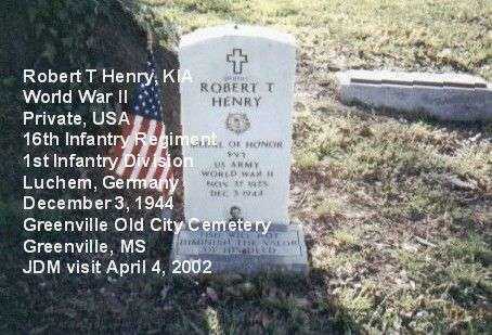 ROBERT T. HENRY MEDAL OF HONOR MEMORIAL GRAVESTONE