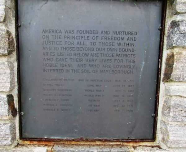 MARLBOROUGH VETERANS MEMORIAL PLAQUE B