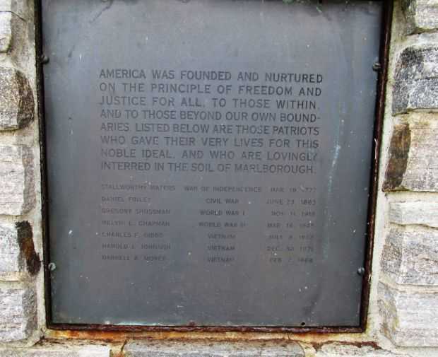 MARLBOROUGH VETERANS MEMORIAL PLAQUE B