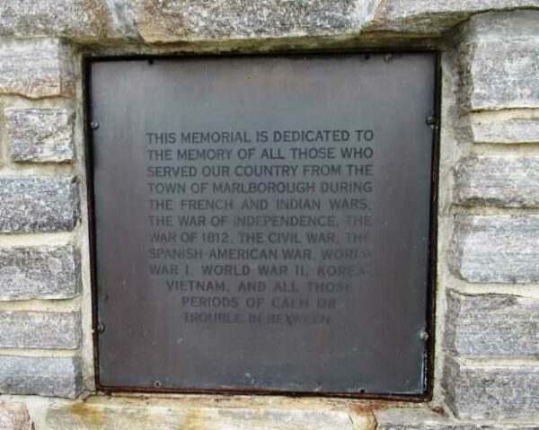 MARLBOROUGH VETERANS MEMORIAL PLAQUE A