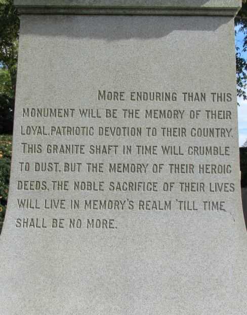 GLASTONBURY SOLDIERS MEMORIAL DEDICATION STONE B