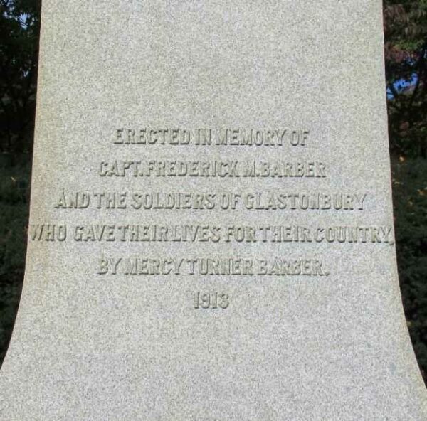 GLASTONBURY SOLDIERS MEMORIAL DEDICATION STONE A