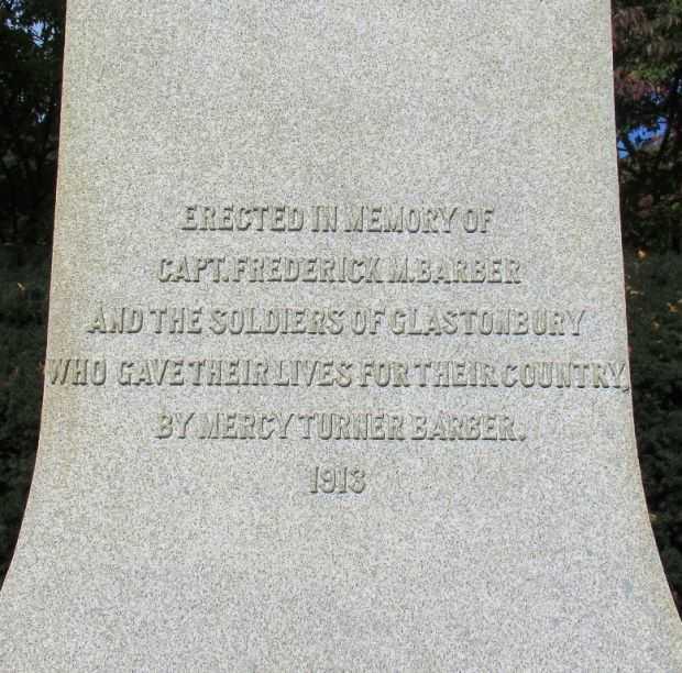 GLASTONBURY SOLDIERS MEMORIAL DEDICATION STONE A