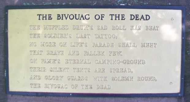 THE BIVOUAC OF THE DEAD MEMORIAL PLAQUE H