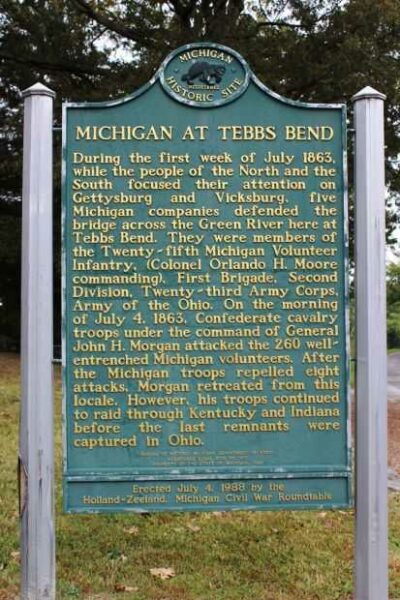 MICHIGAN AT TEBBS BEND MEMORIAL MARKER SIDE A