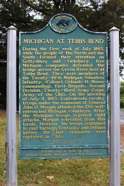 MICHIGAN AT TEBBS BEND MEMORIAL MARKER SIDE A