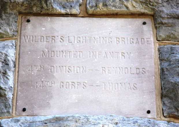 WILDER’S LIGHTNING BRIGADE MOUNTED INFANTRY MEMORIAL TOWER DEDICATION STONE