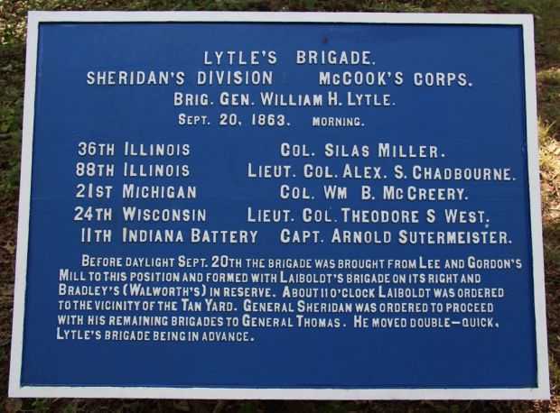 LYTLE’S BRIGADE WAR MEMORIAL PLAQUE II