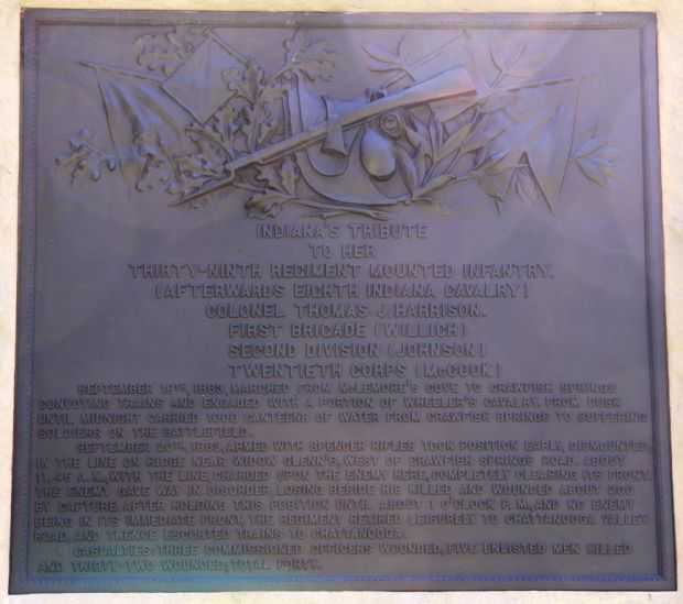39TH REG INDIANA MOUNTED INFTY WAR MEMORIAL PLAQUE