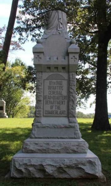 10TH OHIO INFANTRY, GENERAL HEAD-QUARTERS WAR MEMORIAL FRONT