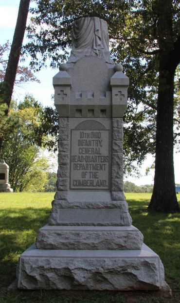 10TH OHIO INFANTRY, GENERAL HEAD-QUARTERS WAR MEMORIAL FRONT