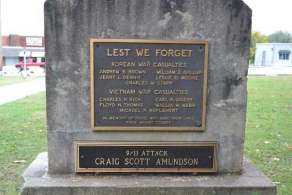WRIGHT COUNTY LEST WE FORGET WAR MEMORIAL