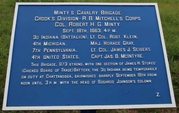 MINTY’S CAVALRY BRIGADE WAR MEMORIAL PLAQUE A