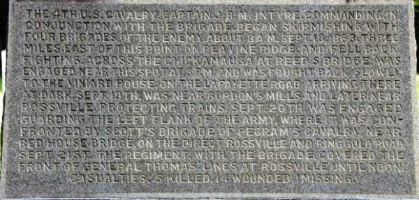 4TH U.S. CAVALRY WAR MEMORIAL NARRATIVE STONE