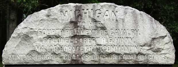 MICHIGAN FOURTH REGIMENT OF CAVALRY WAR MEMORIAL DEDICATION STONE
