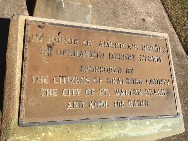 OKALOOSA COUNTY DESERT STORM MEMORIAL FLAGPOLE PLAQUE
