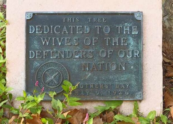 WIVES OF THE DEFENDERS WAR MEMORIAL TREE PLAQUE