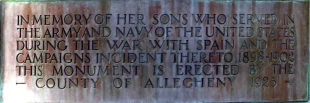 THE HIKER ALLEGHENY COUNTY WAR MEMORIAL PLAQUE A