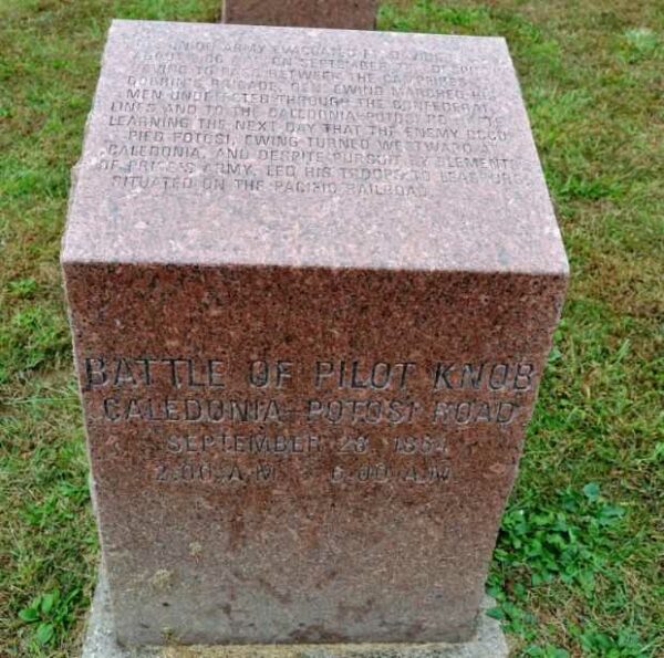 BATTLE OF PILOT KNOB CALEDONIA-POTOSI ROAD WAR MEMORIAL