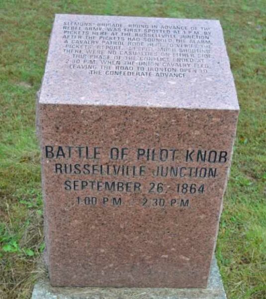 BATTLE OF PILOT KNOB RUSSELLVILLE JUNCTION WAR MEMORIAL