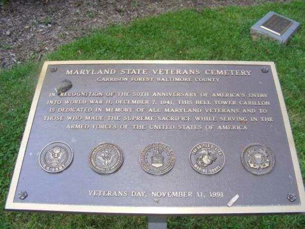 MARYLAND STATE VETERANS CEMETERY BELL TOWER CARILLON MEMORIAL BELL