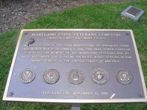 MARYLAND STATE VETERANS CEMETERY BELL TOWER CARILLON MEMORIAL BELL