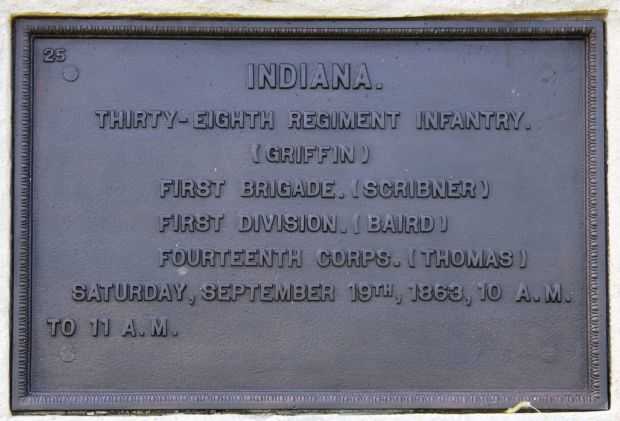 INDIANA THIRTY-EIGHT REGIMENT INFANTRY WAR MEMORIAL PLAQUE