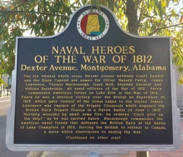 NAVAL HEROES OF THE WAR OF 1812 MEMORIAL MARKER FRONT