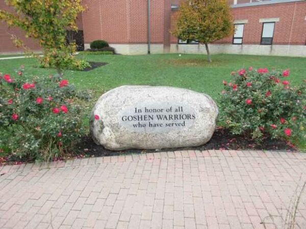 GOSHEN HIGH SCHOOL VETERANS MEMORIAL ROCK A