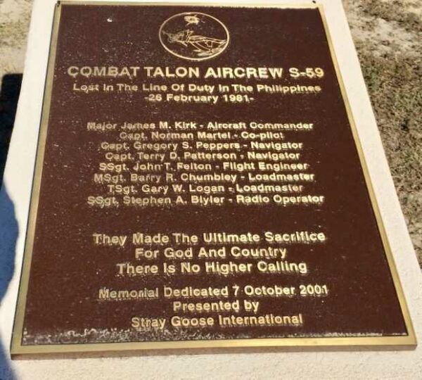 COMBAT TALON AIRCREW S-59 MEMORIAL