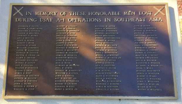 A-1E SKYRAIDER MEMORIAL AIRCRAFT PLAQUE B